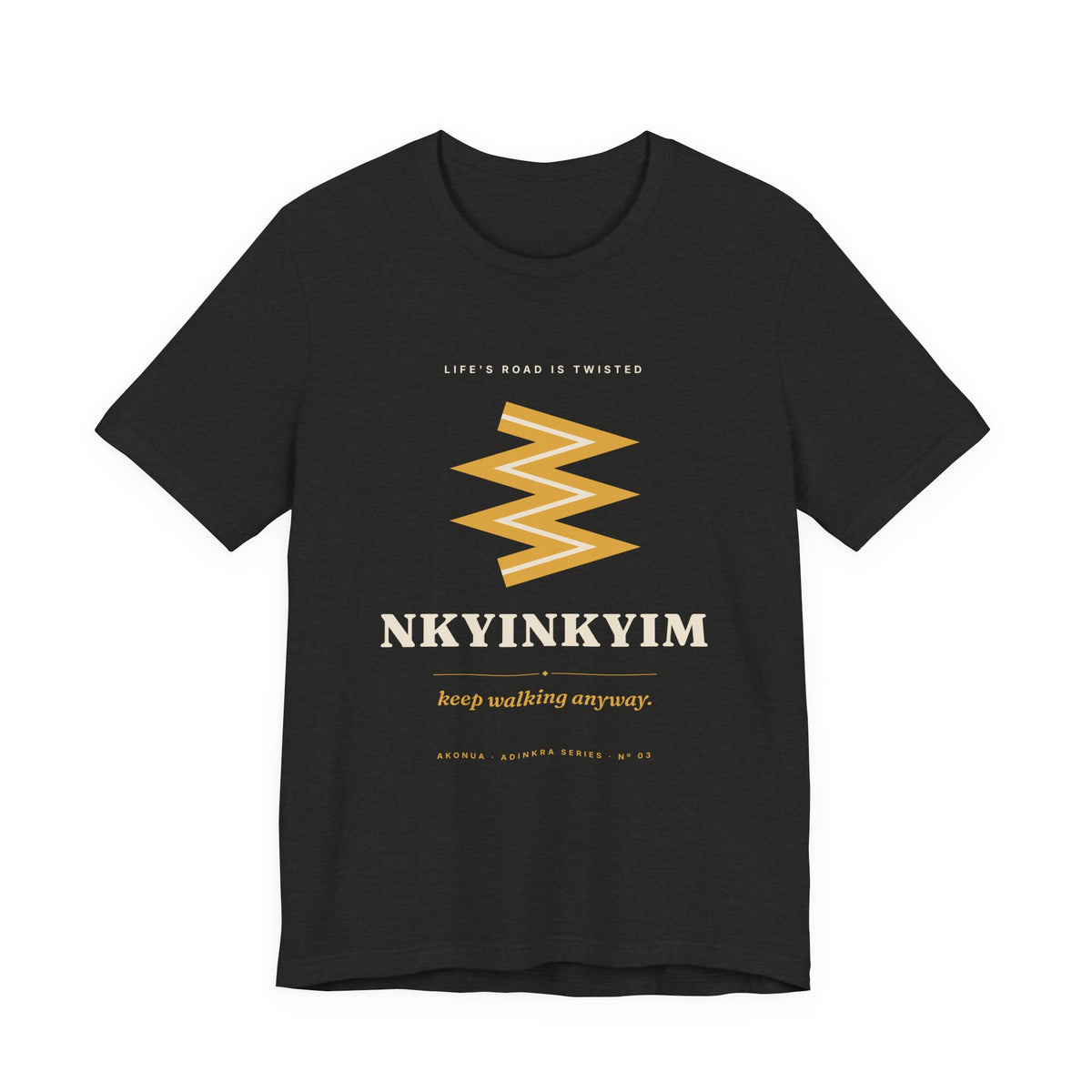 Nkyinkyim Adinkra T-Shirt — Life's Road Is Twisted