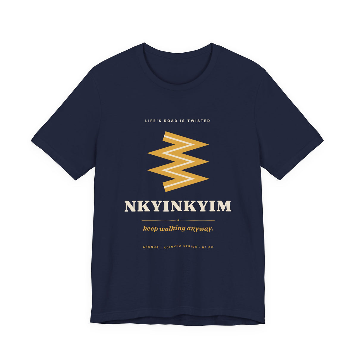 Nkyinkyim Adinkra T-Shirt — Life's Road Is Twisted