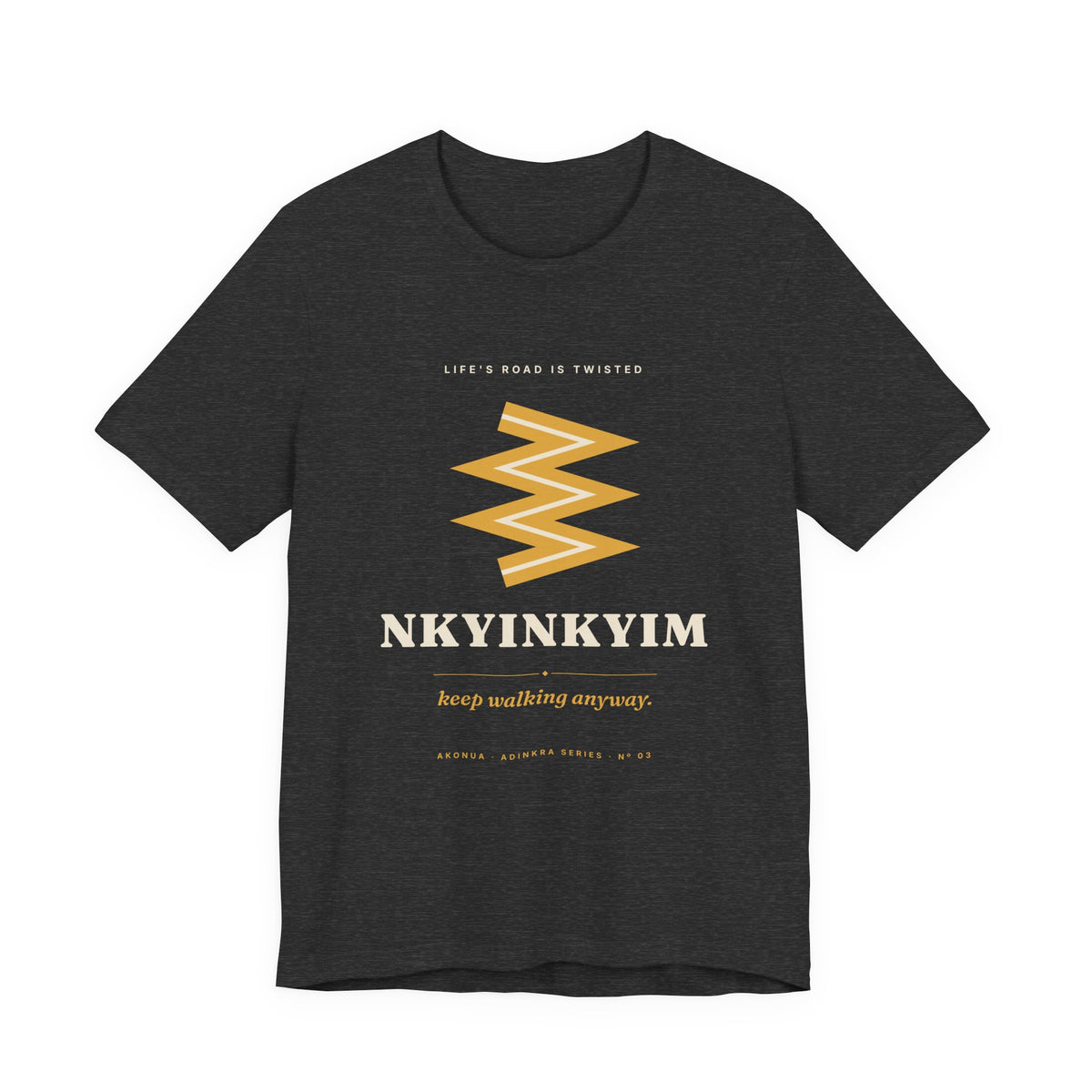 Nkyinkyim Adinkra T-Shirt — Life's Road Is Twisted